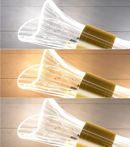 Miniatura 3 de Chrasy Lámpara de pared LED moderna, aplique de pared acrílico en forma de reloj de arena de color dorado, lámpara de pared acrílica de 10 W para