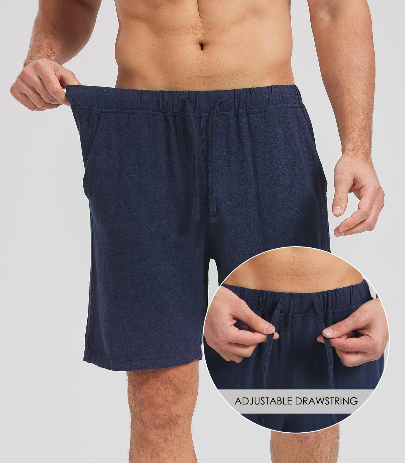 Zetieny Uomo Sportivi Pantaloncini Lino Pantaloncini Estivi Leggero Fitness Workout Shorts Pantaloni Casual da Uomo con Coulisse e Tasche