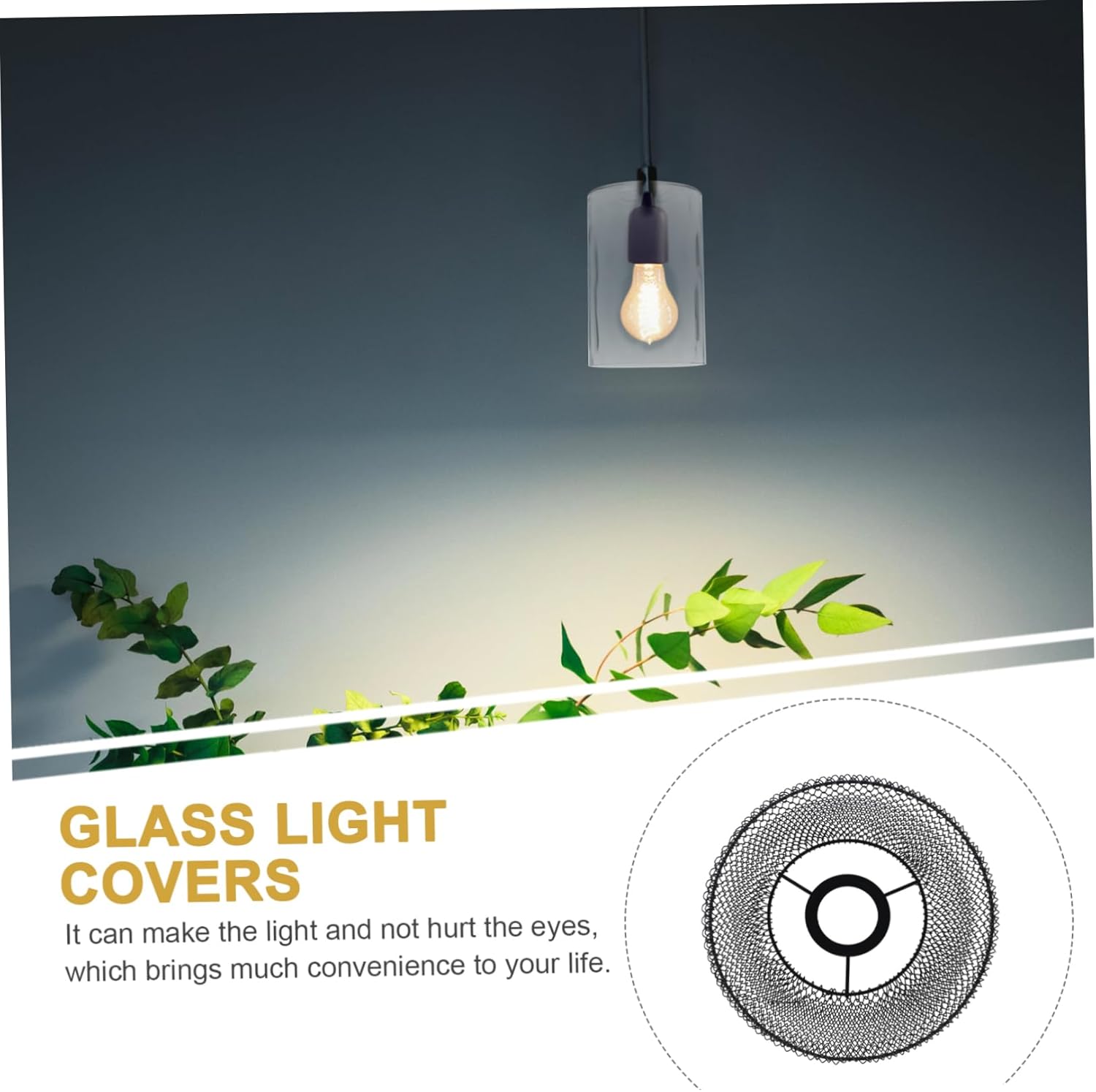 DOITOOL 2pcs Stone Pattern Straight Tube Glass Lamp Shade Light Fixture for Home Decor