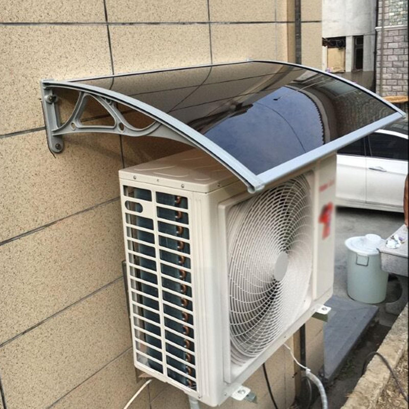 MDEUFYWEGB Outdoor aluminum alloy air conditioner cover, split condenser cover, outdoor air conditioner outdoor unit fence, suitable garden terrace sunshade awning(105 * 60cm/41.3/23.6in)