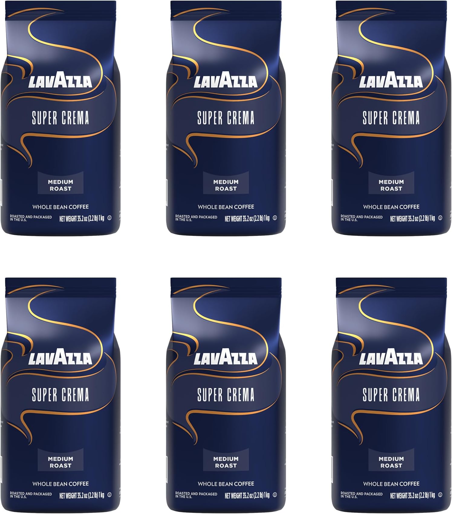 - Lavazza Super Crema Whole Bean Espresso Coffee, 2.2lb Bag, Vacuum-Packed