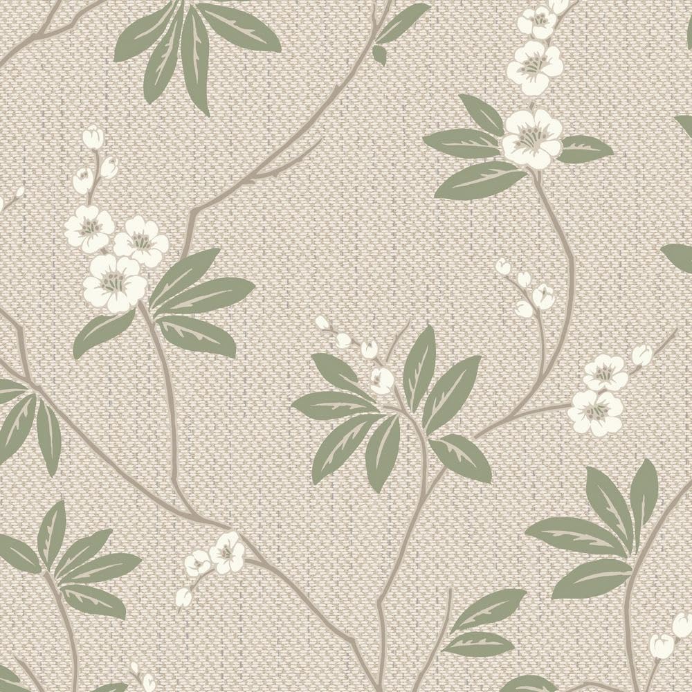 Belgravia Decor Beige, Green Amelie Blossom Beige Green Wallpaper 3020