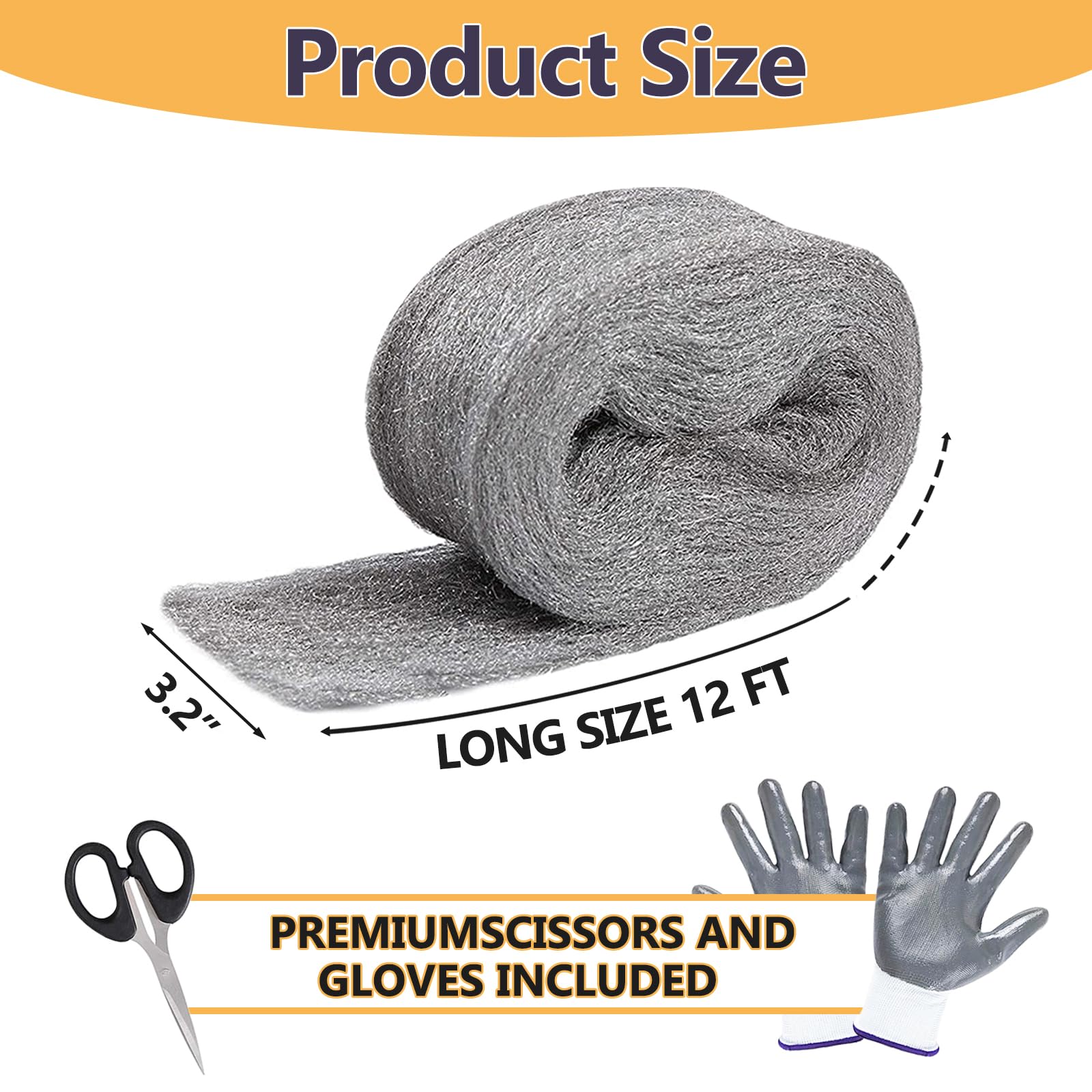 1pcs Steel Wool Mice Fill Fabric And 3pcs Woven Wire Mesh 304 Stainless Coarse Ultra Fine 0000 Control Stops Rodent For Diy Fills Buildings Gaps Holes Wall Cracks Vents Openingswith Gloves Screw