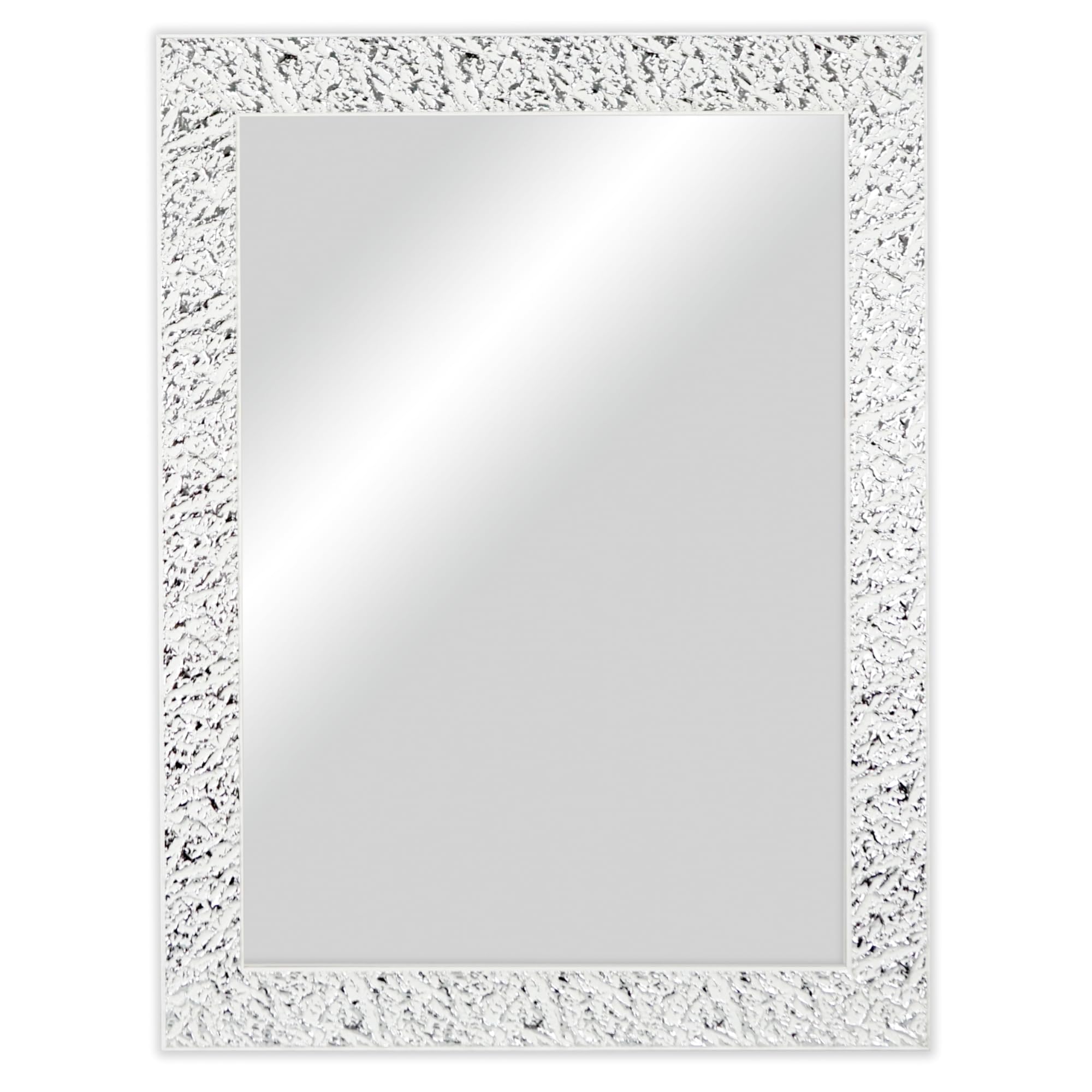 CHELY INTERMARKET Espejo de Pared Cuerpo Entero 50x70cm(62,50x77,50cm) Blanco-Plateado MOD148