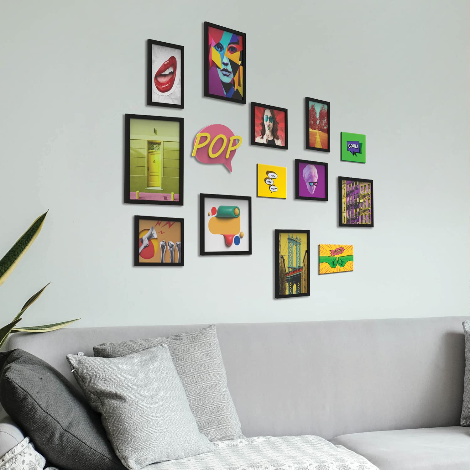 Black Photo Frames - 10 Synthetic Wall Hanging Frames -7