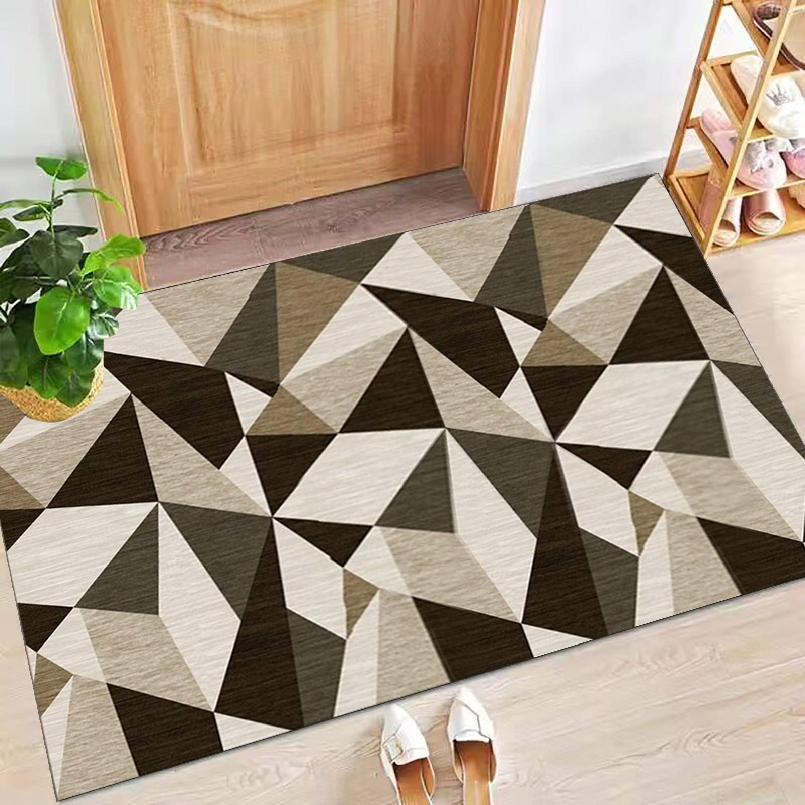 Dywan chodnik do przedpokoju geometryczny chodnik antypoślizgowy, dywan do korytarza kuchnia poliester nadaje się do prania w korytarzu, kuchni, sypialni, salonu, szerokość 60 cm/70 cm/80 cm/90 cm/100 cm (rozmiar: 80 x 350 cm)