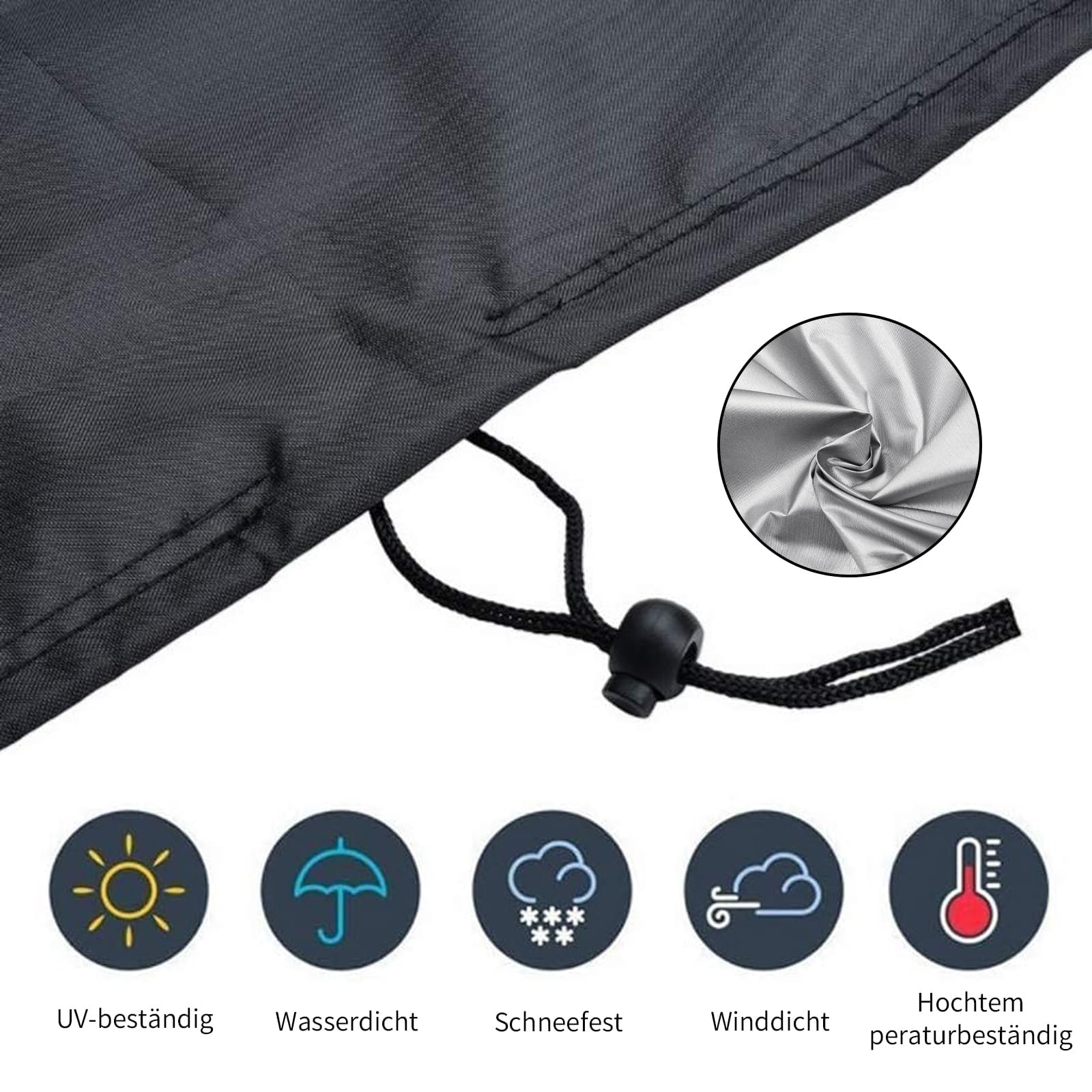 YMYNY 2er-Pack Stapelbare Gartenstuhl-Bezüge, 120 × 75 × 65 × 85 Cm Wasserdichtes 210d Oxford Gewebe Mit Kordelzugschnalle Winddicht Uv Schutz Schwarz 87636829