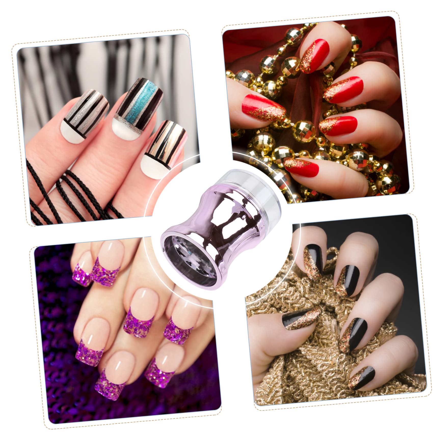 minkissy Set Di 4 Strumenti Per Nail Art 2 Timbri E 4 Raschietti Set Di Decorazioni Per Nail Art Per Donne E Ragazze