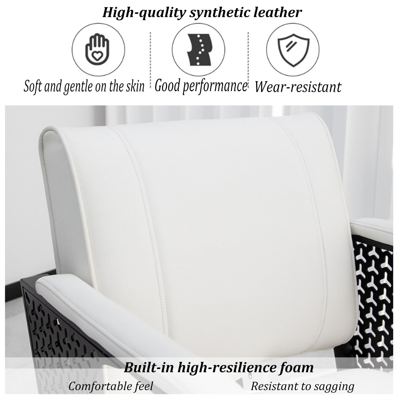 Sillón de barbería Profesional y Silla reclinable para peluquería; Equipo de Belleza SPA para Uso doméstico, barberías y Salones Belleza(White)