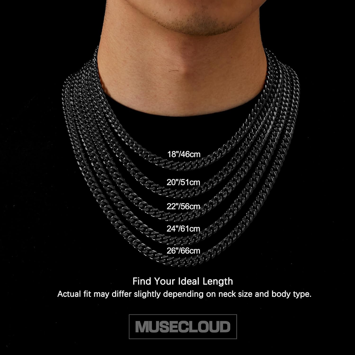 Gold Cuban Link Chain for Men Mens Stainless Steel Miami Curb Chains Necklace 5/8mm Thick Real Gold/Silver/Black Plated Diamond Cut Non-Tarnish Jewelry Trendy Christmas Gifts 18-26 Inch - Image 7