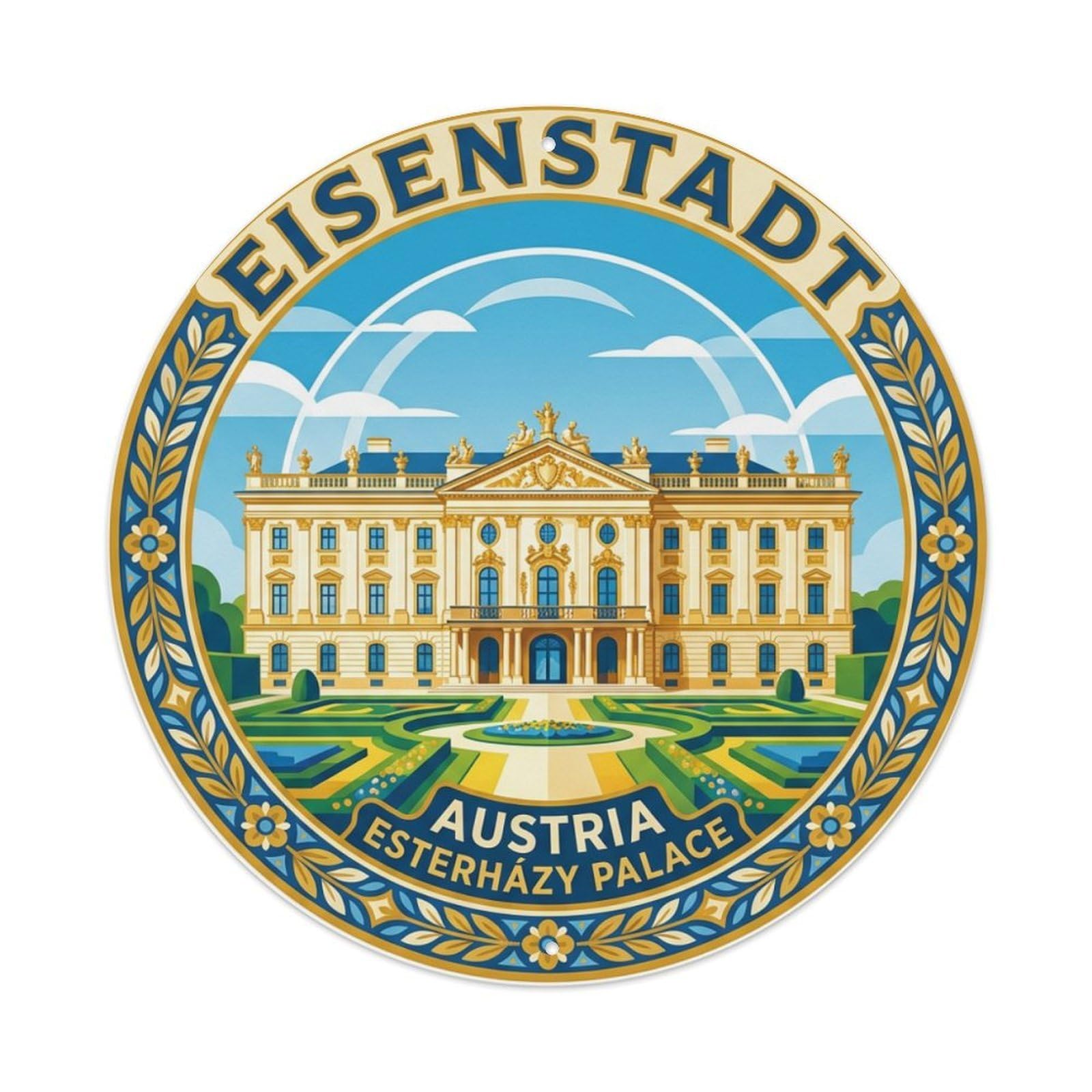 Metal Tin Sign Retro Travel Austria Eisenstadt