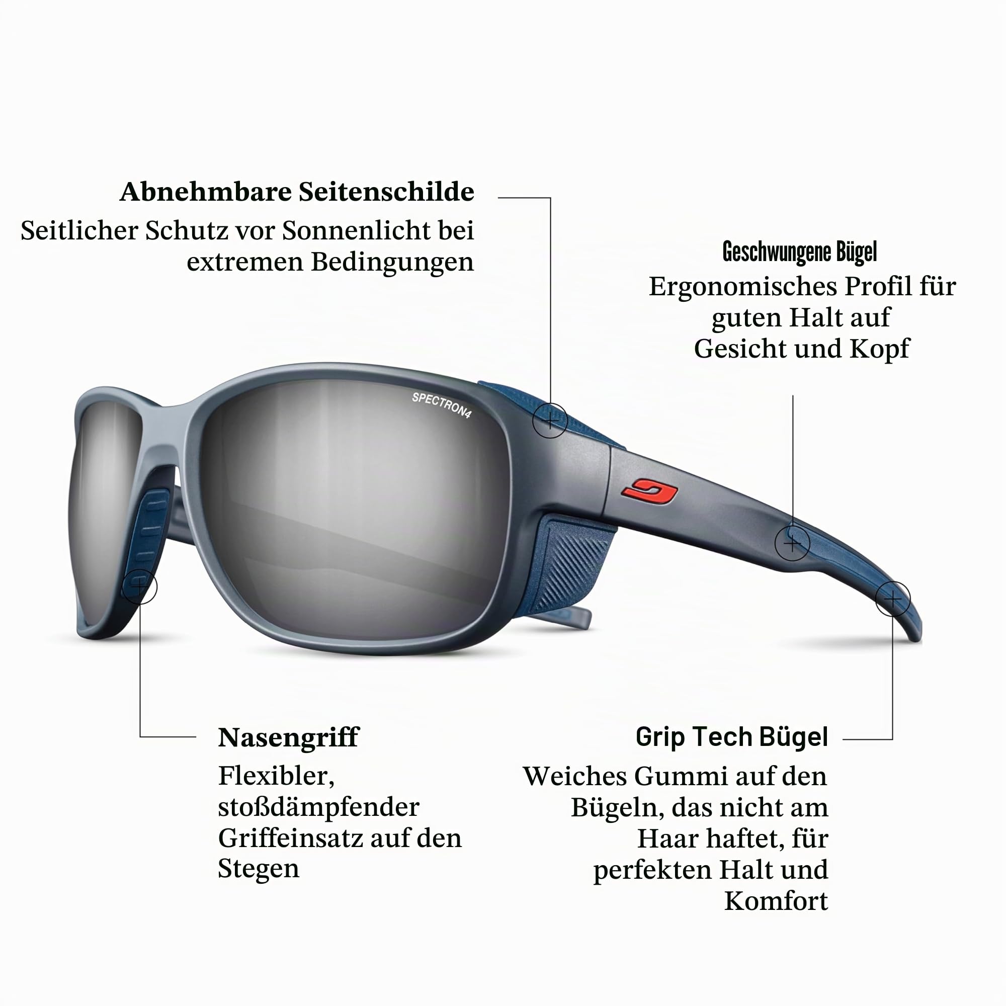 Julbo Damen und Herren MONTEBIANCO 2 Sonnenbrille Bergsteigen, Wandern, Trekking