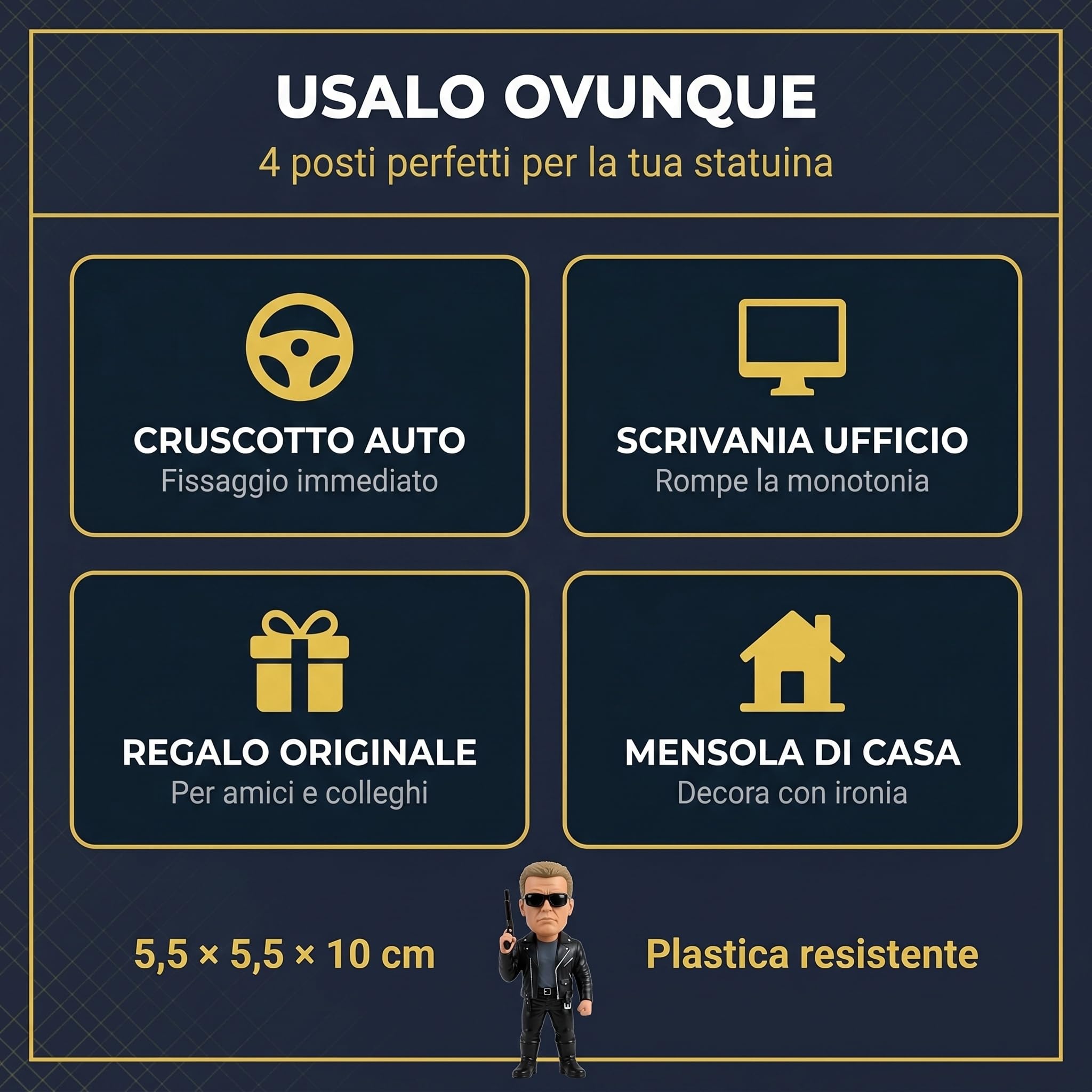 Figura de Donald Trump - Decoración divertida para salpicadero, gadget para coche y oficina, accesorio agradable para coche y regalo original para hombre y mujer (versión 5)