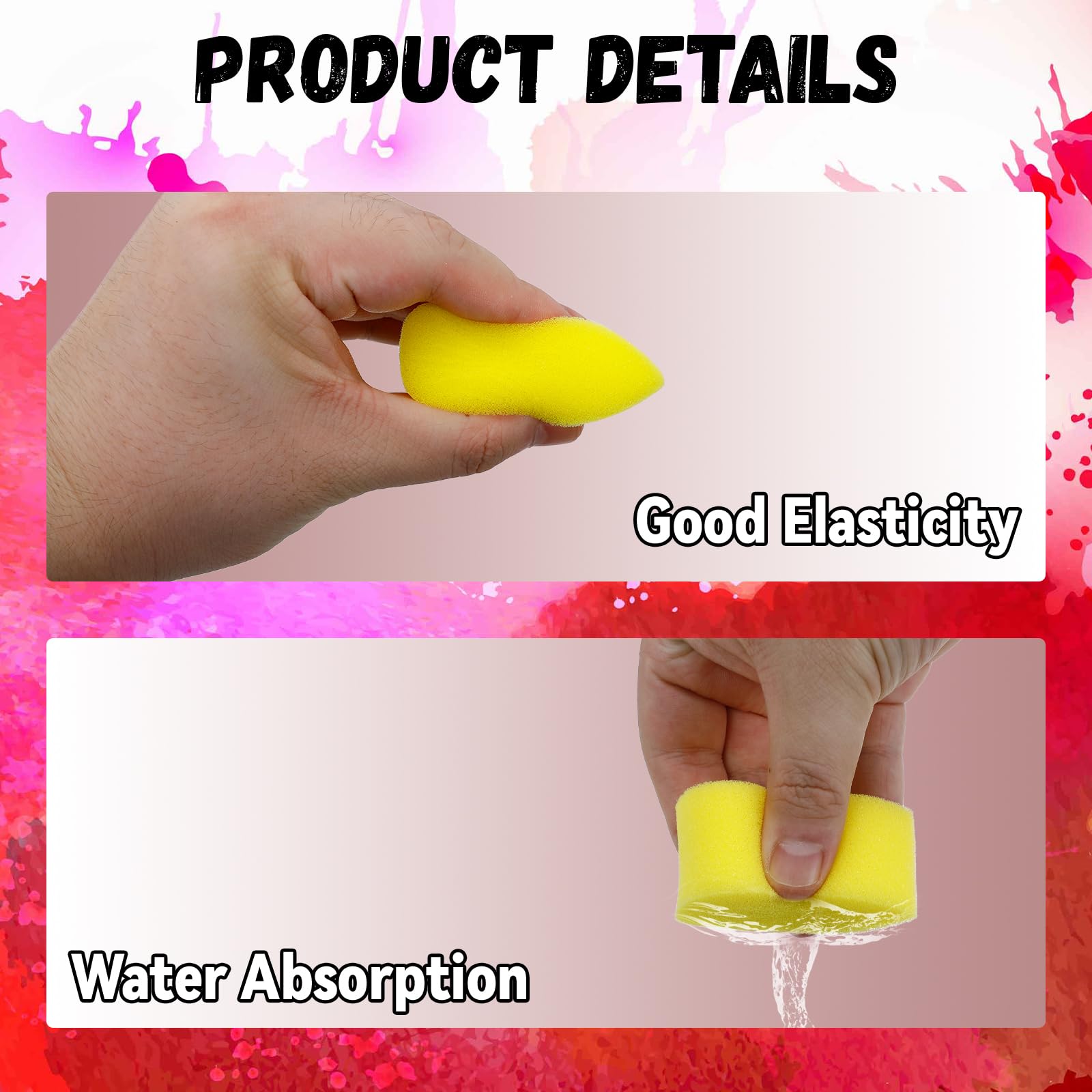 24 Pcs Professional Face Paint Sponge Petal Face Paint Yellow Sponge High Density Body Paint Sponge Craft Sponge Body Face Paint Art Crafts Makeup Sponge