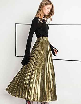 pleated long skirt