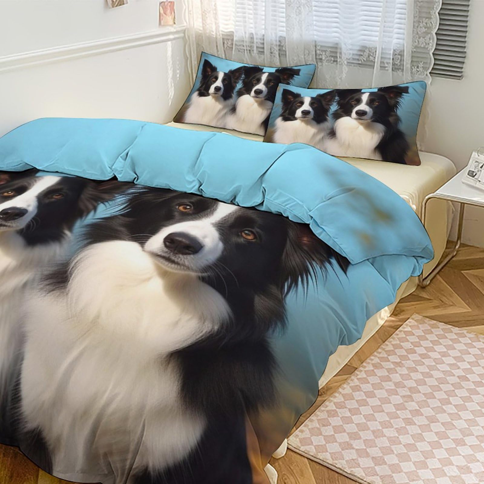 Housse de couette Border Collie de qualité supérieure parure de lit ultra douce