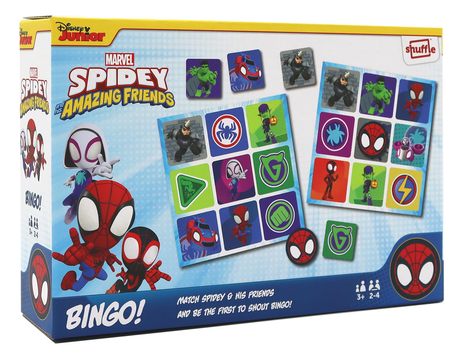 SHUFFLE Spidey Bingo – Juego De Mesa De Spidey Y Sus Increíbles Amigos, Combina A Héroes Y Villanos, Para 2-4 Jugadores, A Partir De 3 Años