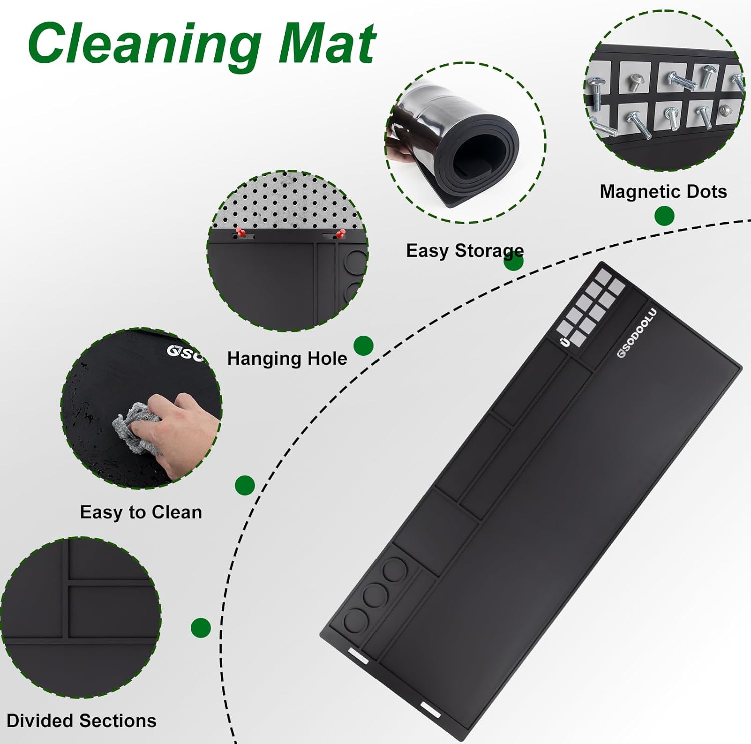 Gun Cleaning Mat with, Non-Slip Magnetic Tool Mat, Gun Cleaning Supplies Kit, Rifle Cleaning Mat Gun Accessories for Men