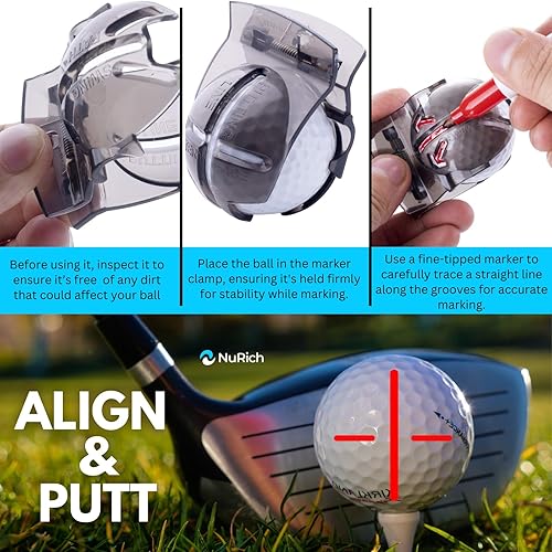 Miniatura 7 de Herramienta de marcador de línea de pelota de golf | Herramienta de marcado de alineación de colocación de pelotas de golf | Herramienta de