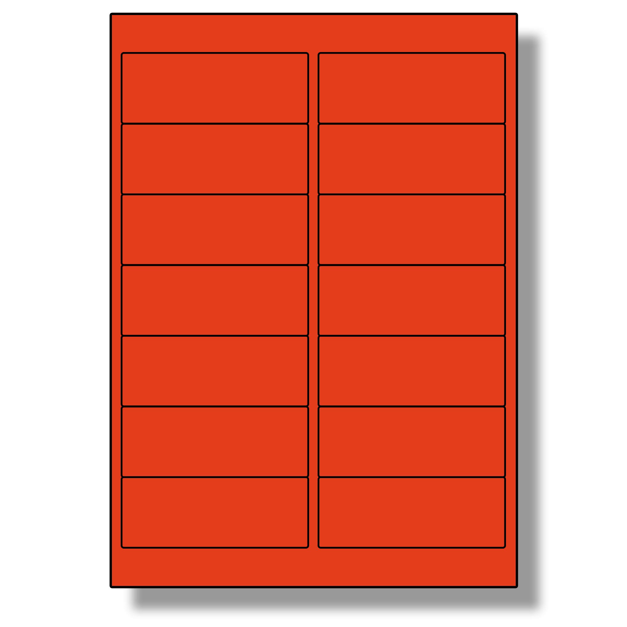 Label Planet® 14 Per Sheet, 25 Sheets (350 Crimson RED Labels). Coloured Paper Labels, 99.1 x 38.1mm, LP14/99 C.