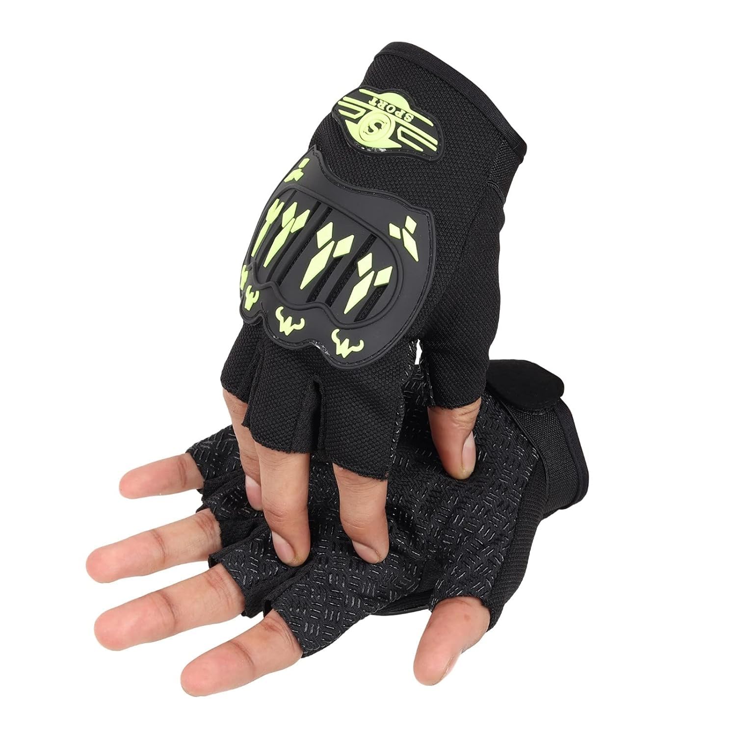 Leosportz Riding Gloves for Men - Cycling Bike Riding Gloves Rubber Knuckle | Adult and Youth BMX MX ATV MTB Road Racing Bicycle Cycling Off-Road/Dirt (Green) (B0D2TB4CSS) Amazon Price History, Amazon Price Tracker