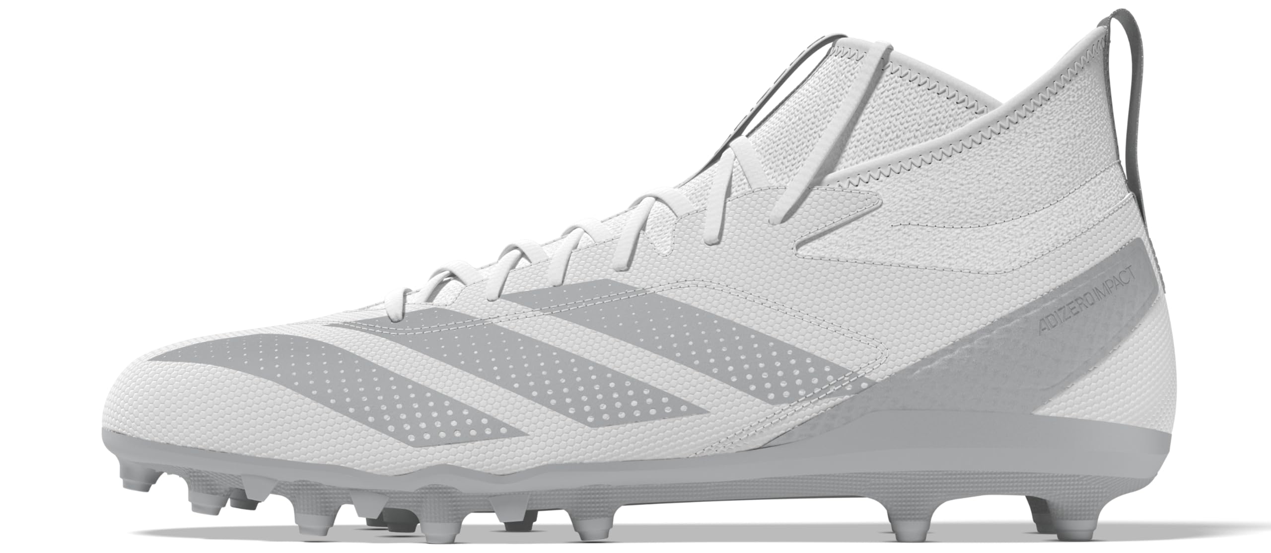 adidas Men's Adizero Impact.2 American Football Sneaker, White/Silver Metallic/White, 11.5