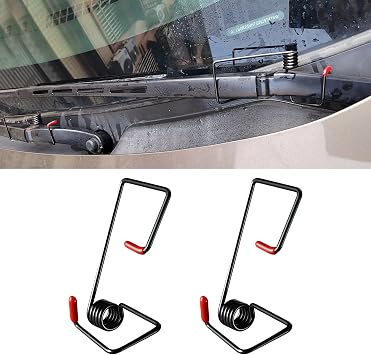 2PCS Windshield Wiper Arm Puller Pressure Spring Booster, Wiper Arm Pressure Spring Set with Silicone Wipers Pivot Guards Cap for Improved Visibility in Rain & Snow, Universal Car Accessories