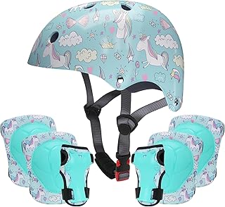 Kids Helmet with Knee Pads Elbow Pads and Wrist Guards,Child Protective Gear for Boys Girls Age 3-5-8 Years fit Roller Skates, Skateboarding, Scooter Bicycle Skate Scooter Skateboard