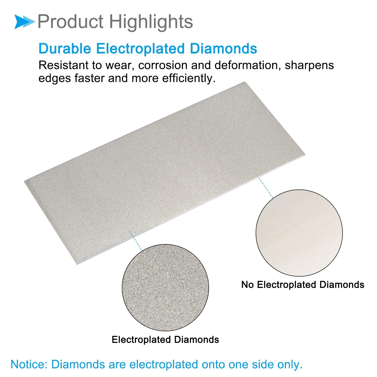 CoCud Diamond Whetstone Sharpening Stone, 180 Grit 6.69" x 2.95" Total Size, Sharpener Abrasive Tool - Image 4