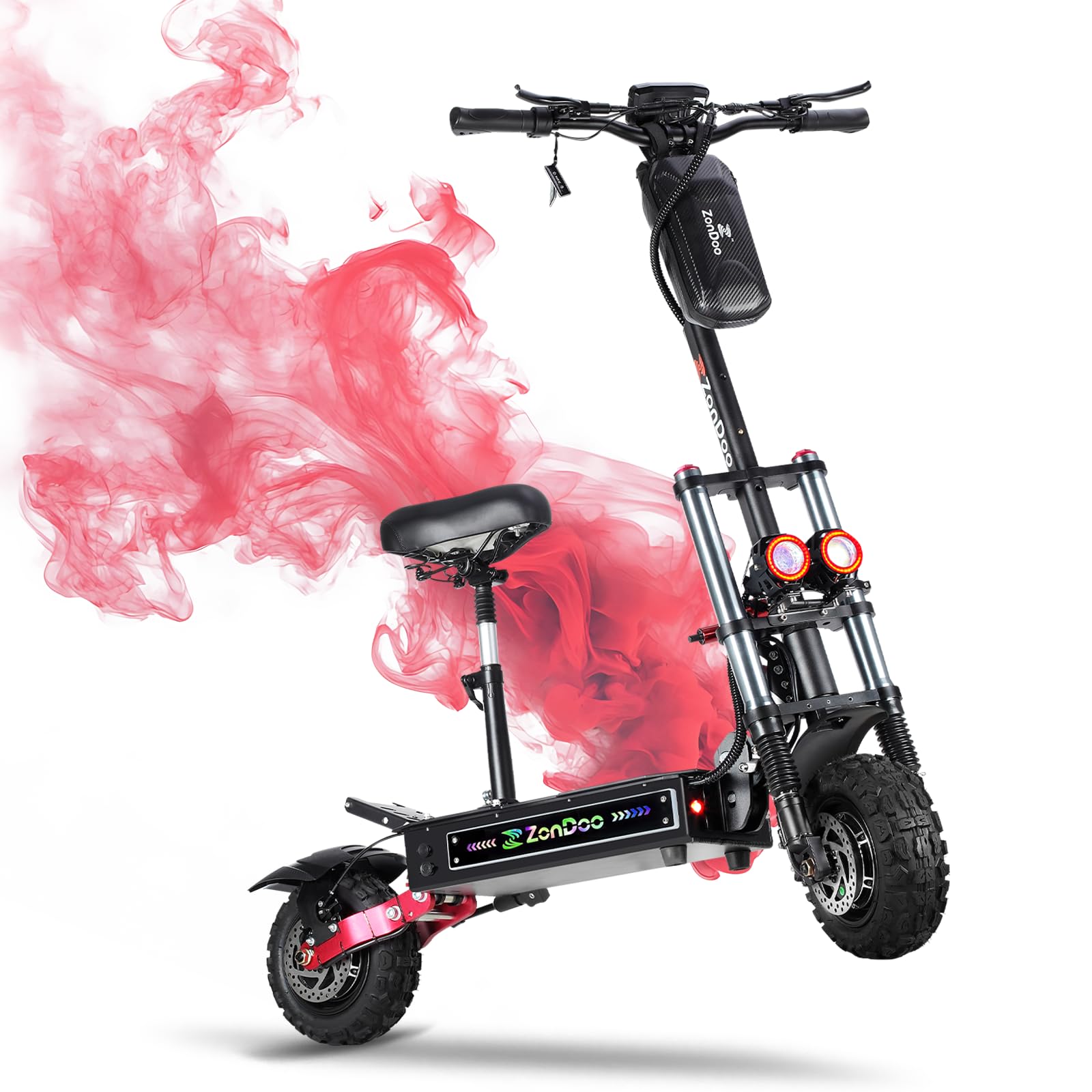 Adult Electric Scooter 56MPH Fast 6000W Dual Motors 60 Miles Long Range Off Road Fat Tires Oil Hydraulic Brake Dual Suspension All Terrain Sports ZonDoo ZO03 Scooter Electric for Adults