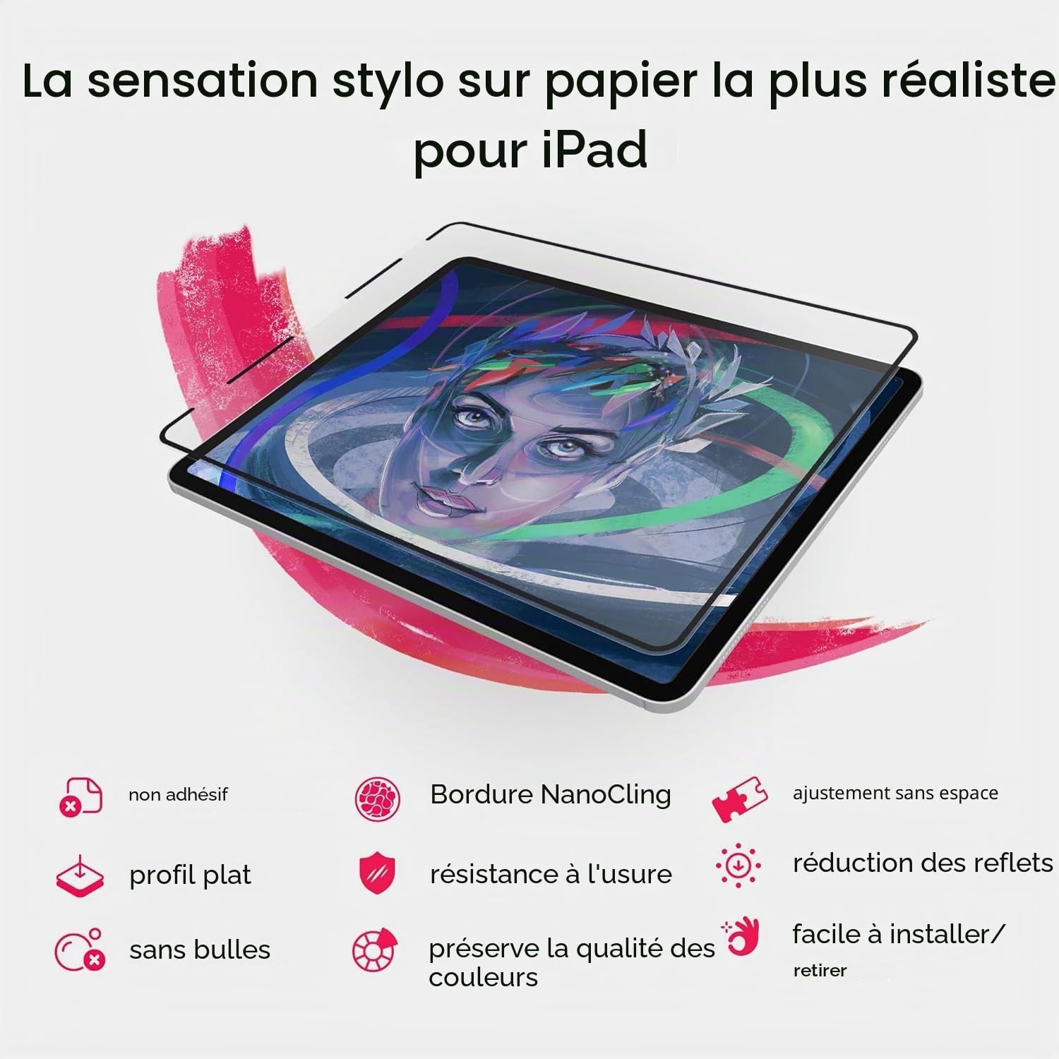Astropad Rock Paper Pencil v2.0 – Protecteur d'écran en papier pour iPad Pro 11" (M4, 2024) + embouts de rechange pour stylet Apple – Apple Pencil 1ère et 2ème génération