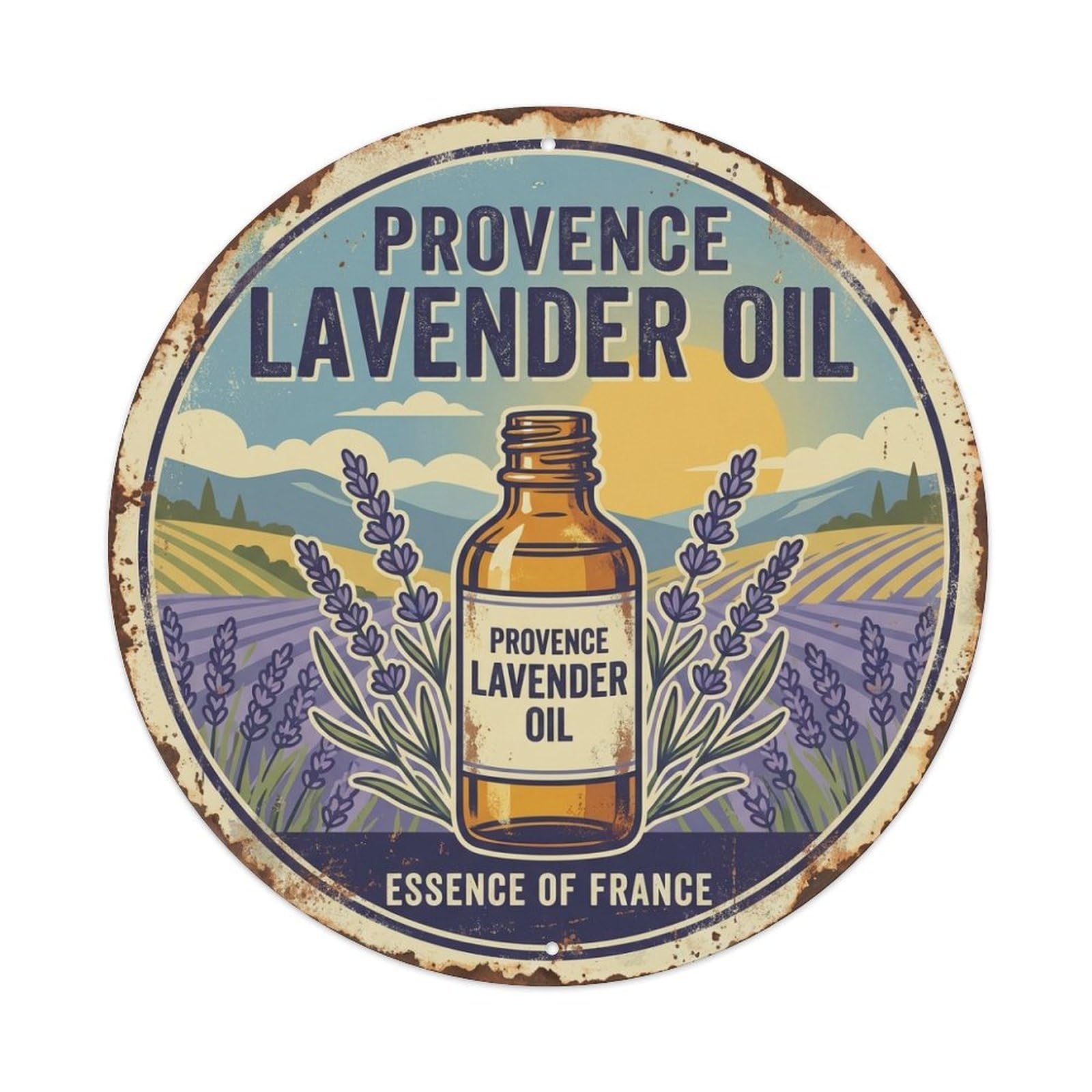 Country Travel France Provence Lavender Oil Metal Tin Sign