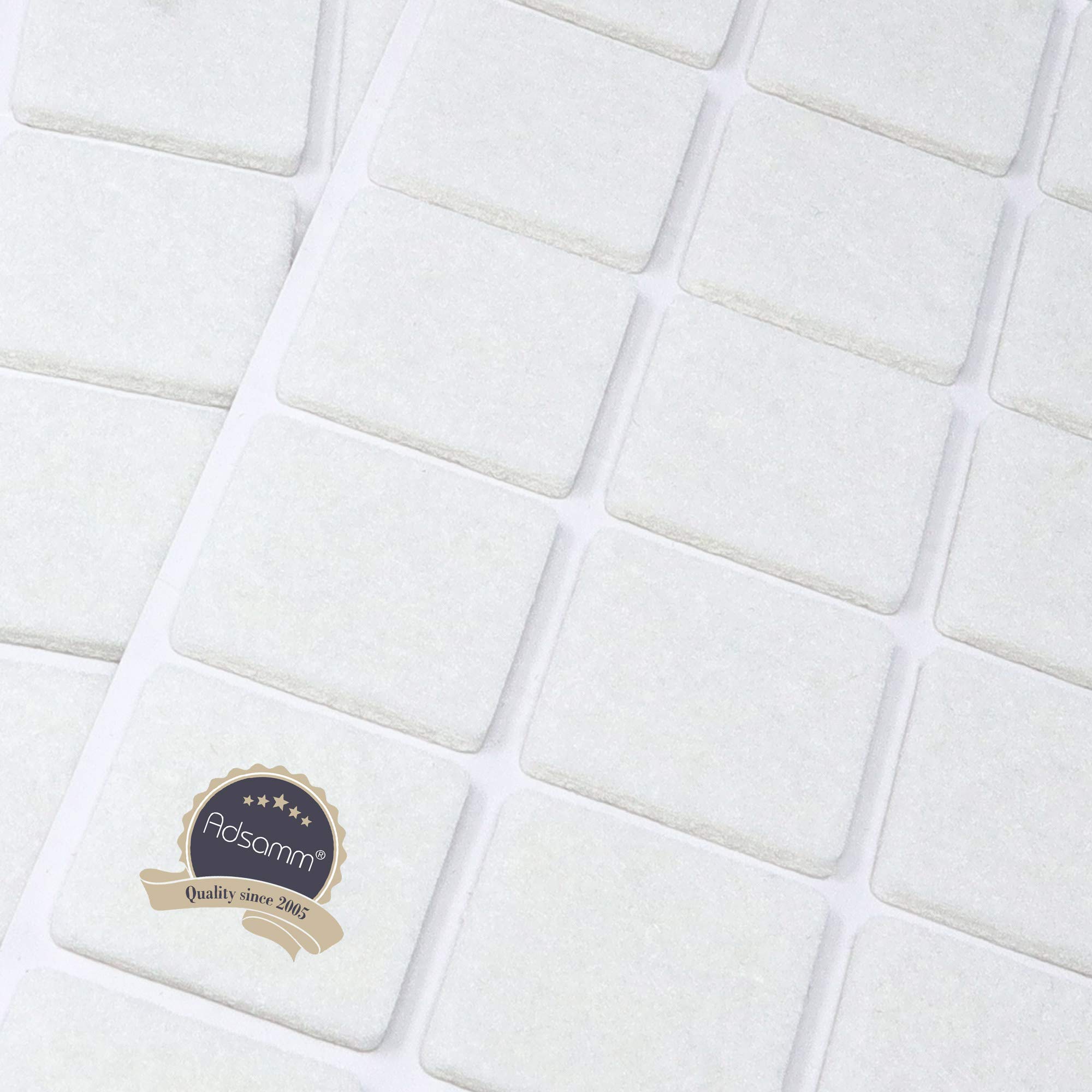 Adsamm&reg; 105 Feltrini Autoadesivi Bianchi 30x30 Mm - Piedini Mobili In Feltro Spesso 3.5 Mm