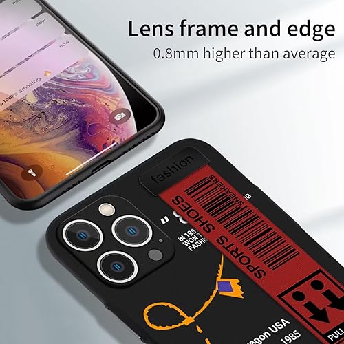 Miniatura 4 de Funda para iPhone 13 Pro Max con correa de pulsera, zapatos deportivos Cool Off estilo de marca, creativas letras blancas y negras para dibujar