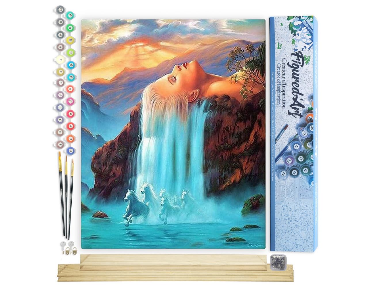Figured'Art Pintar por Numeros Adultos con marco Entrada florecida - Manualidades pintura acrilica Kit Cuadro DIY completo - 40x50cm con bastidor montado — view 27