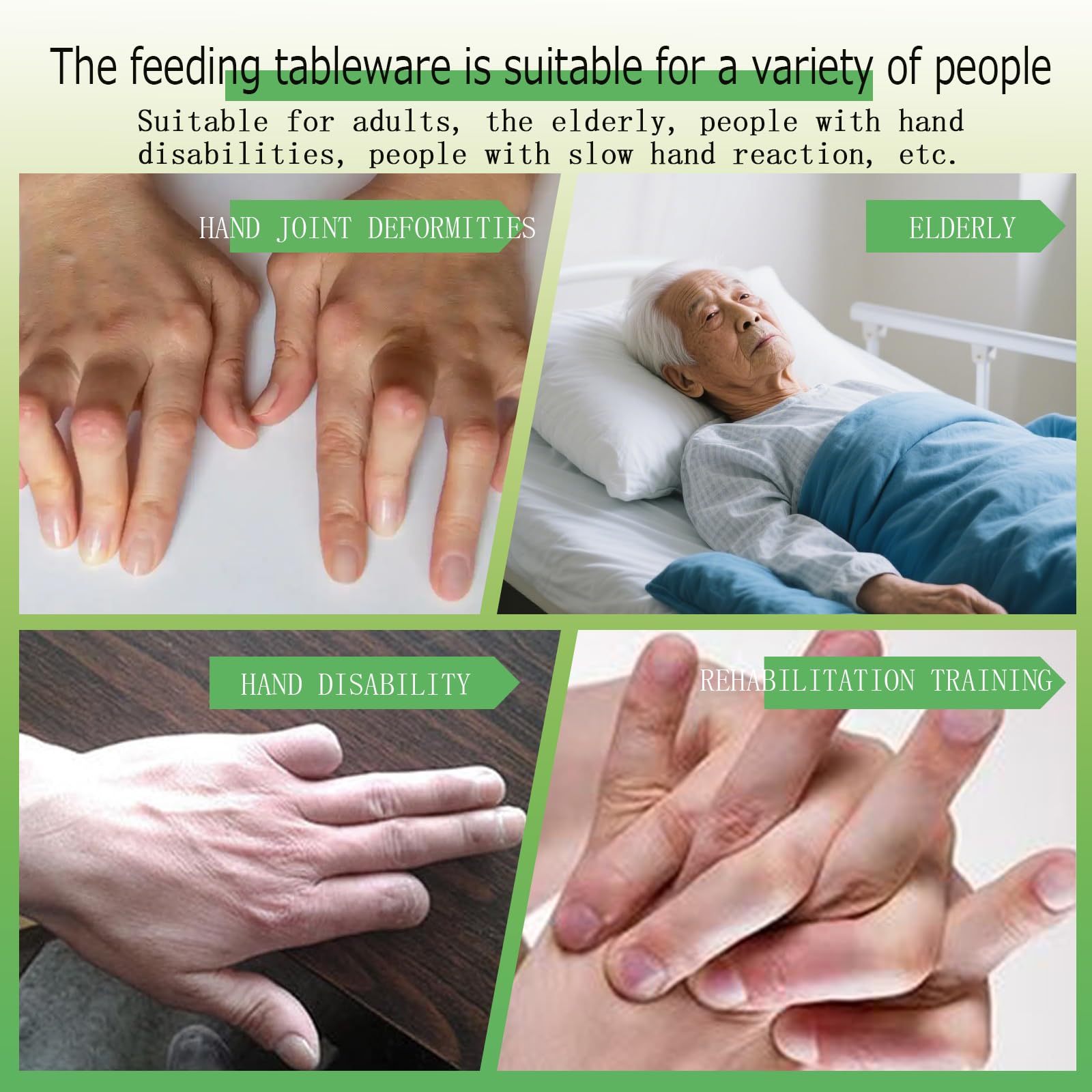 Juego de vajilla de comedor asistido, adecuado para ancianos, personas de Alzheimer o rehabilitación, tenedor, cuchara, cuenco. (naranja)