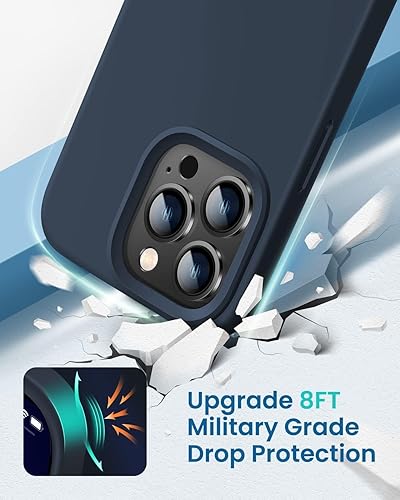 Miniatura 10 de OuXul Funda para iPhone 14, iPhone 13, funda protectora de silicona líquida a prueba de golpes, con forro de microfibra suave antiarañazos, ultra