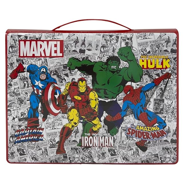 Foto 3 de 8 de Set de color para niños Marvel Avengers, kit de dibujo y pintura con 65 piezas de colores y papelería