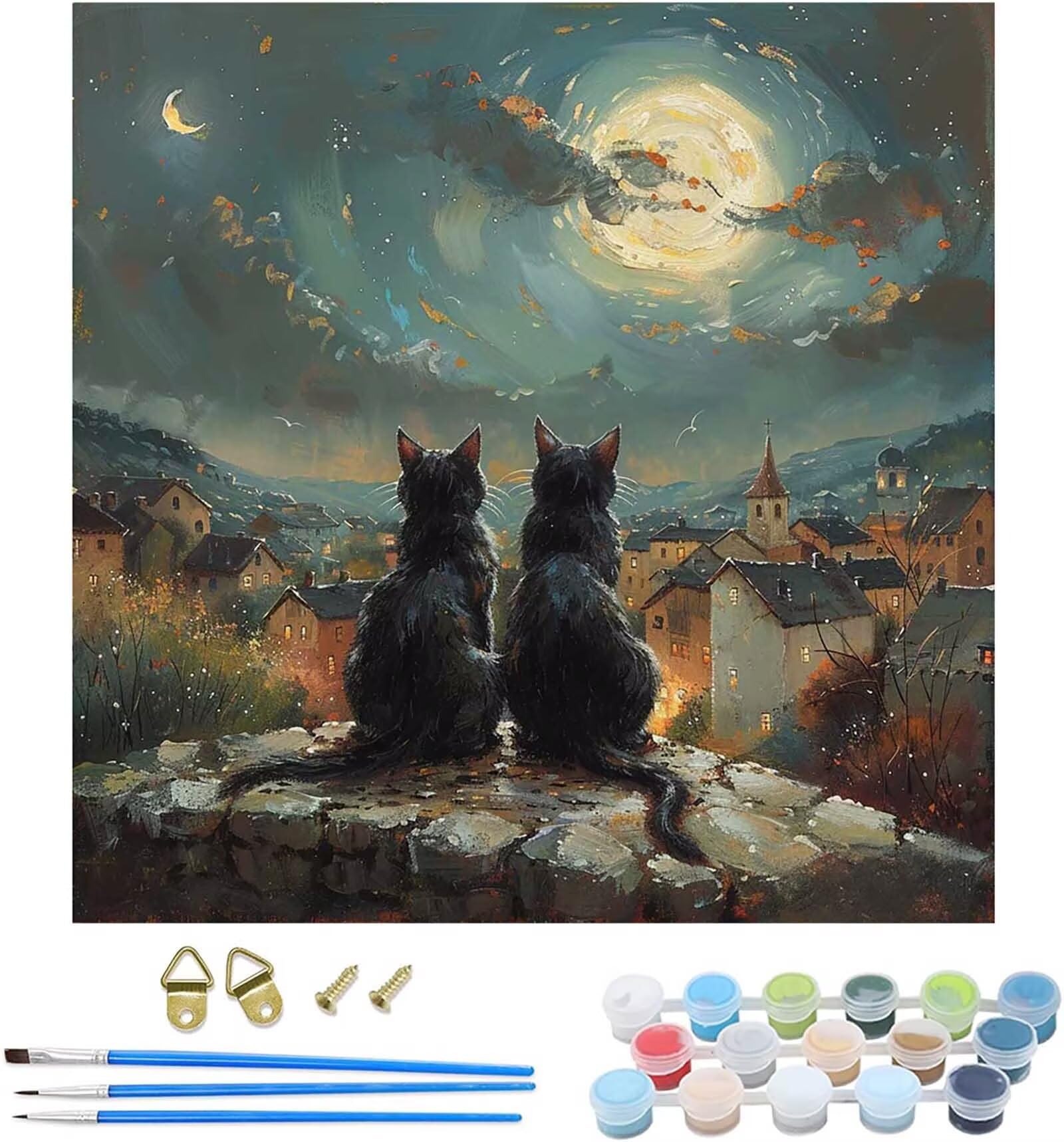 Malowanie po numerach, dla dorosłych, malowanie po numerach, dla dorosłych domów, DIY, rękodzieło, akrylowy pigment, zestaw do rysowania ze pędzlami, hobby dla dorosłych kobiet, dekoracja ścienna do