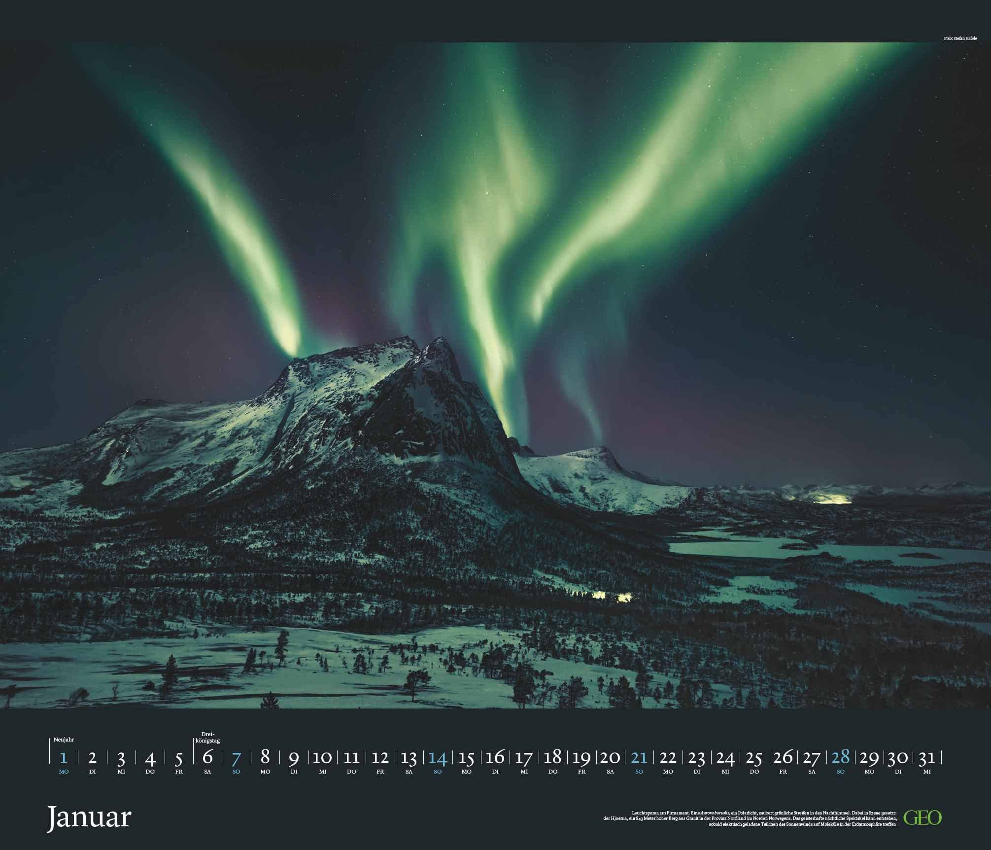 GEO Edition: Kräfte der Natur 2024 - Wand-Kalender - Poster-Kalender - 70x60, Mittel