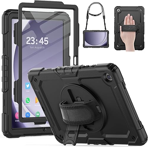HXCASEAC Funda para Samsung Galaxy Tab A9+ Plus de 11 pulgadas, protectora con protector de pantallacorrea de manosoporte para bolígrafo, resistente
