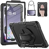 HXCASEAC Case for Samsung Galaxy Tab A9+ Plus 11 Inch, Protective with Screen Protector/Hand Strap/Pen Holder, Sturdy Shockproof for Samsung A9 Plus Tablet Case SM-X210 SM-X216 SM-X218 - Black