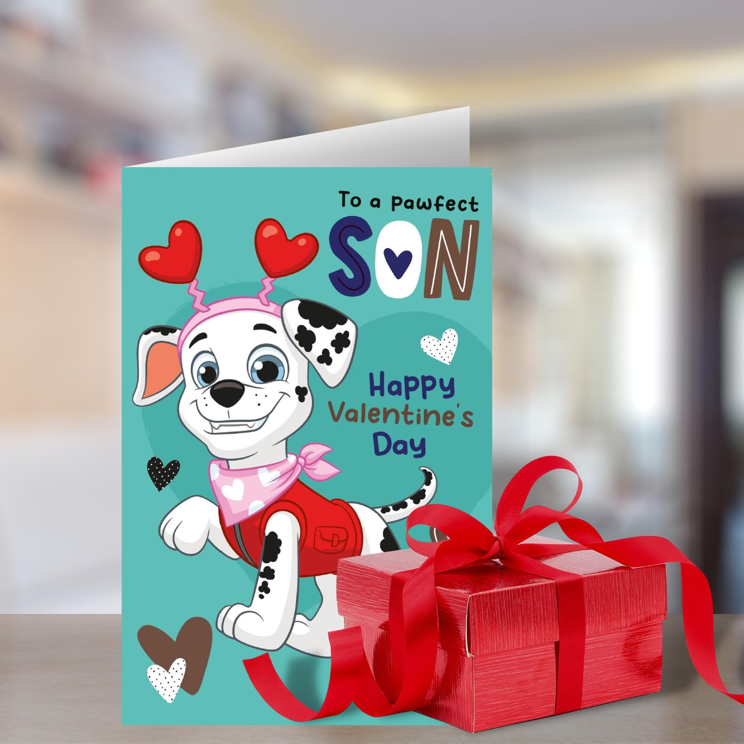 Paw Patrol Valentinstagskarte Für Söhne – „To A Pawfect Son“, 23x15 Cm, Inkl. Umschlag, Lizenziert