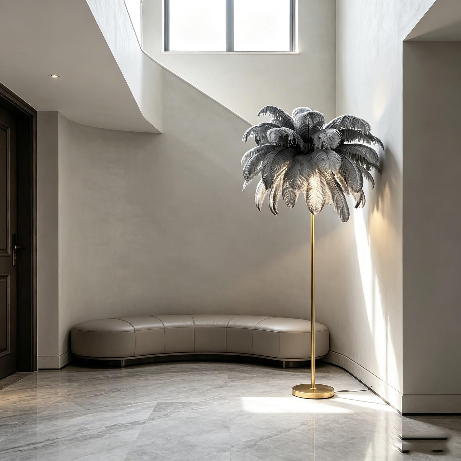 LCNDKF Modern Standing Feather Floor Lamp