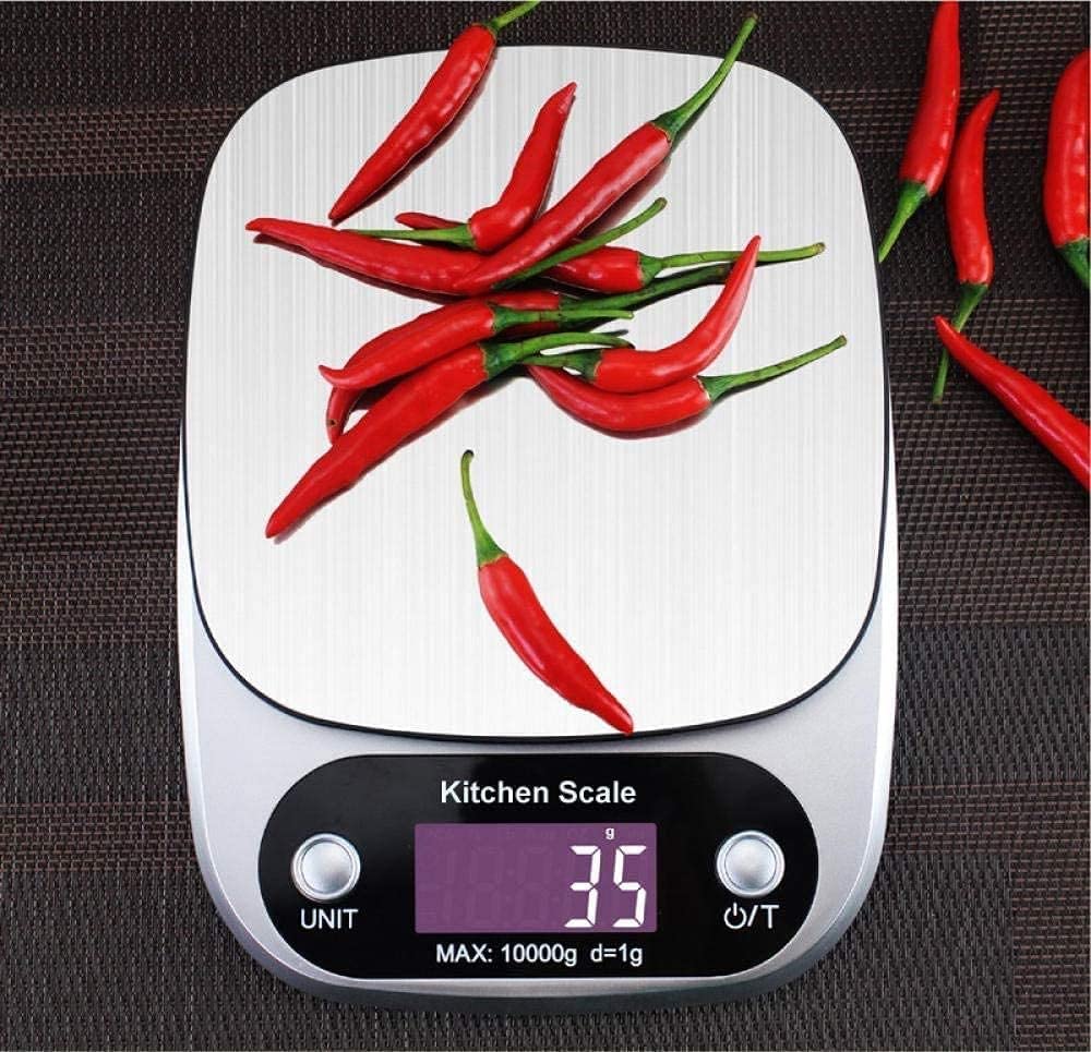 Kitchen Wlectronic Lebensmittelwaage, digitale Mini-Waage, Taschenwaage, Schmuckwaage, 10 kg/1 g, digitale Küchenwaage, Edelstahl, Plattform, Backen, Diät, Lebensmittelgewicht, elektronische