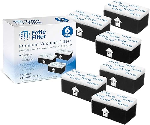 Fette Filter - Conjunto de filtro de espuma de vacío compatible con la aspiradora inalámbrica Hoover Impulse BH53020. Comparar con la pieza #