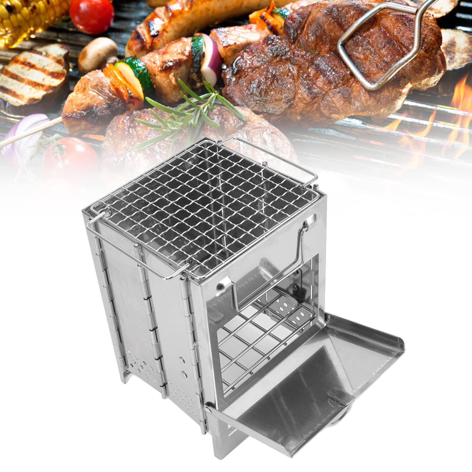 Węgiel drzewny rozrusznik kominowy, wielofunkcyjna kratka grillowa na kemping, do ogrodu, na balkon, szybkie nagrzewanie, akcesoria do grilla na świeżym powietrzu