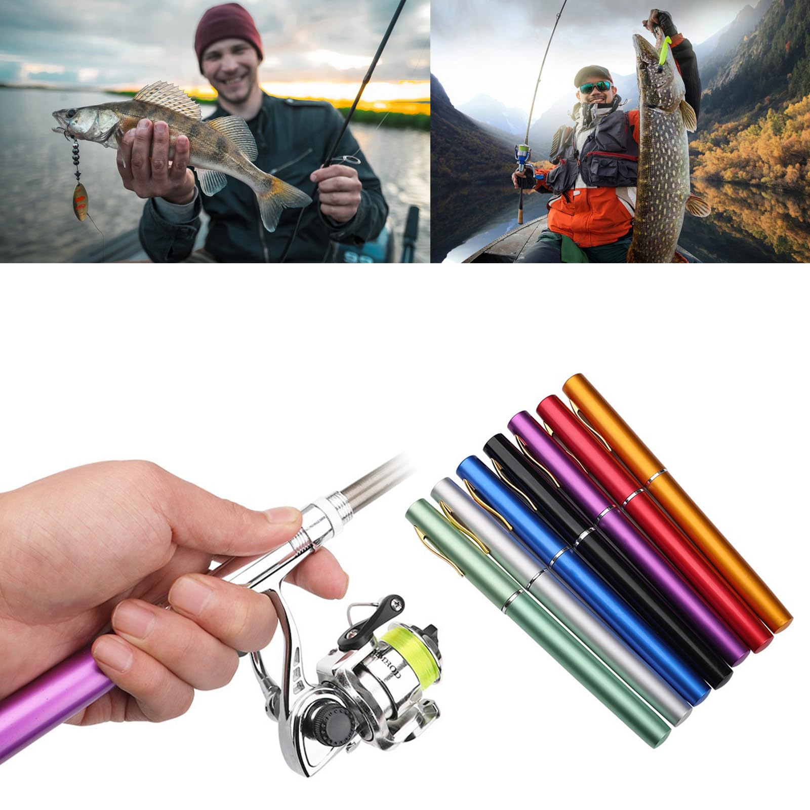 Laikoutd Portable Pocket Fishing Rod Telescopic Pen Shaped Fishing Rod Fishing Rod for Freshwater Fishing