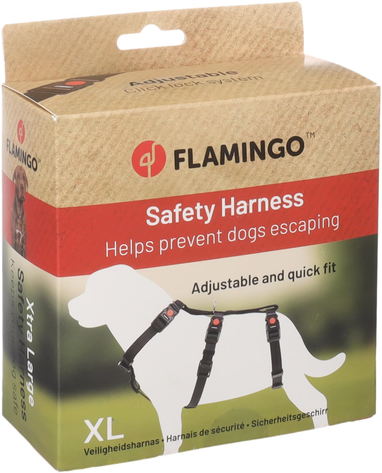 Dog Safety harness Zera Black XL 70-110cm 85-120cm 65-114cm 25mm