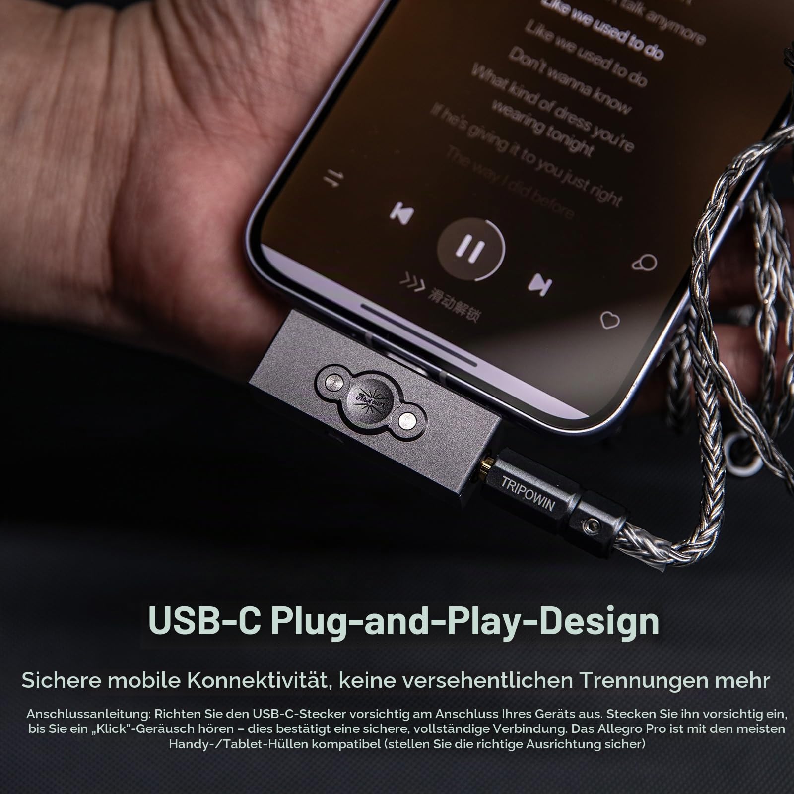 Linsoul Kiwi Ears Allegro Pro Aufgerüsteter IEM-Kopfhörer-DAC/AMP, USB C zu 3,5/4,4mm Ausgang Unterstützt PCM bis zu 32bit/384kHz DSD128/DSD64, Zwei ES9603-Verstärker für Smartphones/PC/Laptops